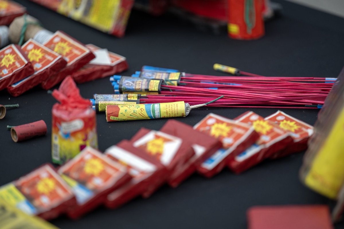 Demonstration on the dangers of fireworks today in Los Angeles. That’s a watermelon being blown up with an M80 and clothes ignited by sparklers. #fireworks #LosAngeles