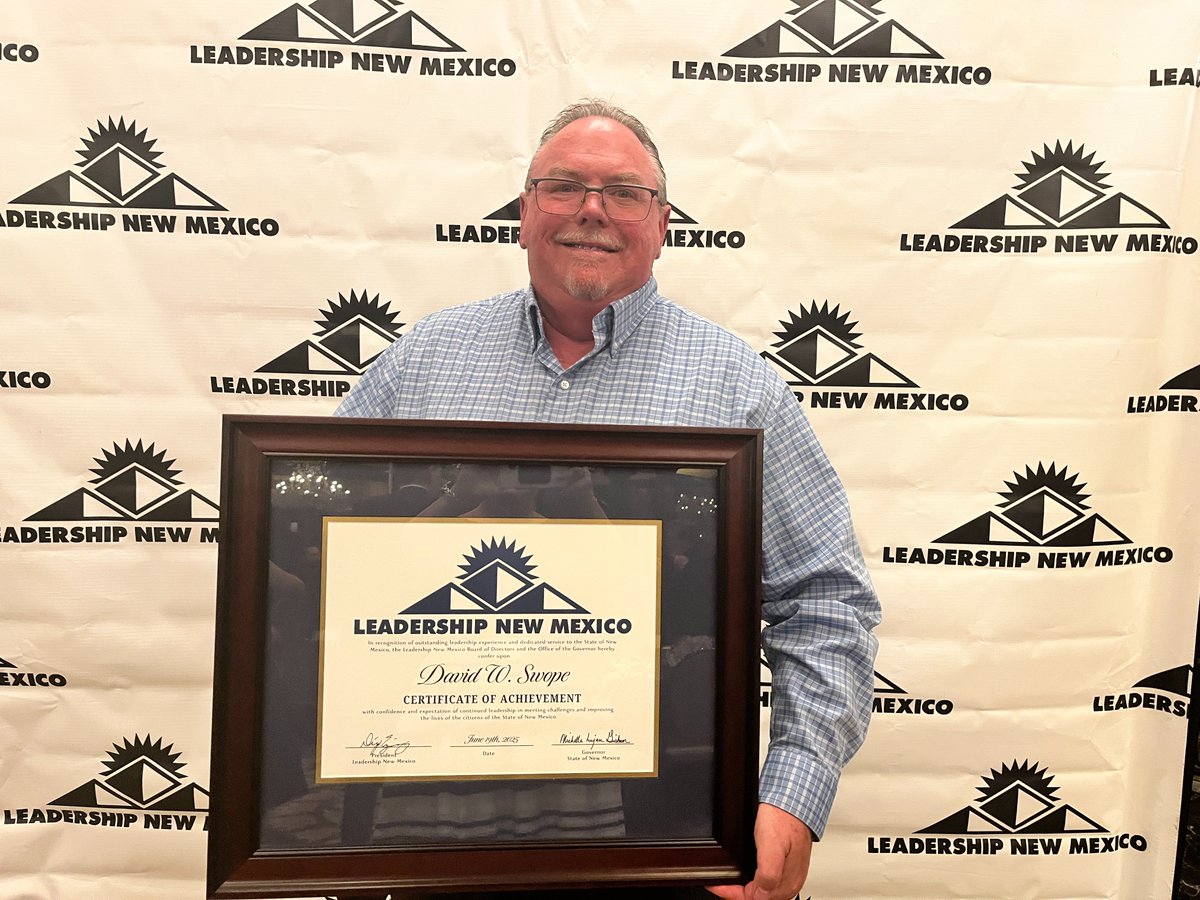 👏 Huge congrats to our President/CEO, David Swope, for completing Leadership New Mexico’s 10-month Core Program!

He explored statewide issues, engaged in bold conversations, and gained a richer view of our diverse communities. A true leader in action.