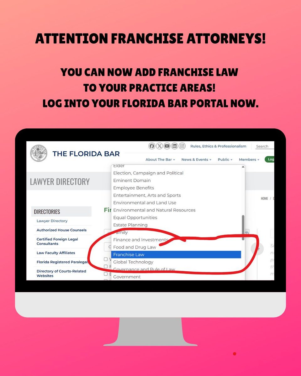 Do you practice Franchise Law? It's now easier for potential clients to find you!
flabizlaw.org/news/do-you-pr…