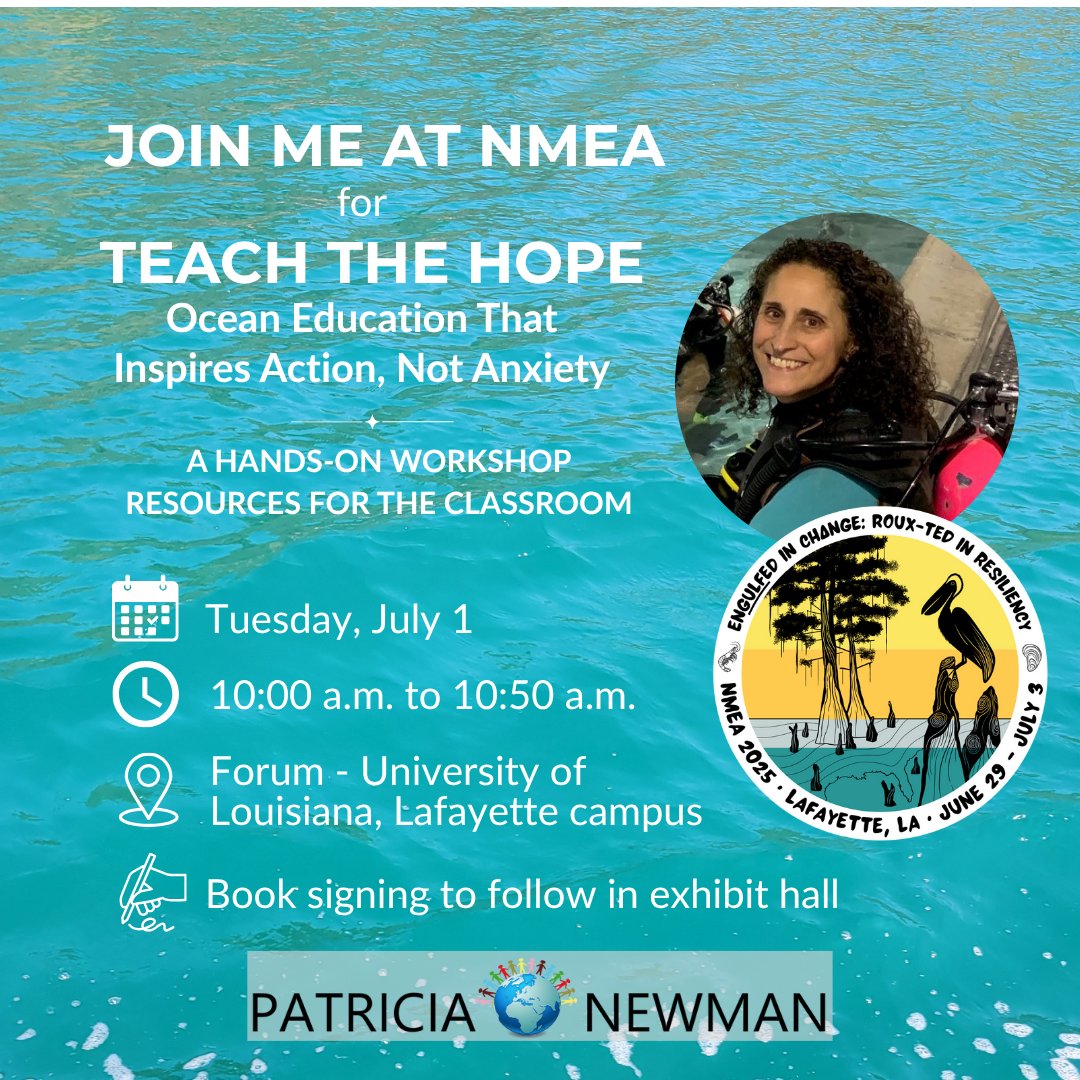 👀 What's the secret sauce to teaching hope for our planet, <a href="/NatlMarineEd/">NMEA</a>? 
Find out more at my Teach the Hope session at #NMEA2025 - a teaching strategy that empowers as it inspires!
🆓 resources + 🆓 books, too!

🕙7.1.25 @ 10:00 am in the Forum
