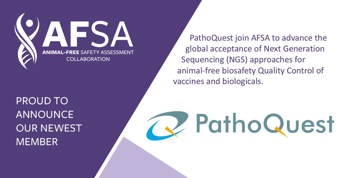 Animal-Free Safety Assessment (AFSA) Collaboration (@afsacollab) on Twitter photo 📢We’re excited that <a href="/Pathoquest/">Pathoquest</a> has joined the <a href="/AFSAcollab/">Animal-Free Safety Assessment (AFSA) Collaboration</a>!
By joining forces, we’re working to accelerate global adoption of Next Generation Sequencing for biosafety Quality Control of vaccines & biologicals—paving the way for safer, faster, animal-free biopharma development. 📢We’re excited that <a href="/Pathoquest/">Pathoquest</a> has joined the <a href="/AFSAcollab/">Animal-Free Safety Assessment (AFSA) Collaboration</a>!
By joining forces, we’re working to accelerate global adoption of Next Generation Sequencing for biosafety Quality Control of vaccines & biologicals—paving the way for safer, faster, animal-free biopharma development.
