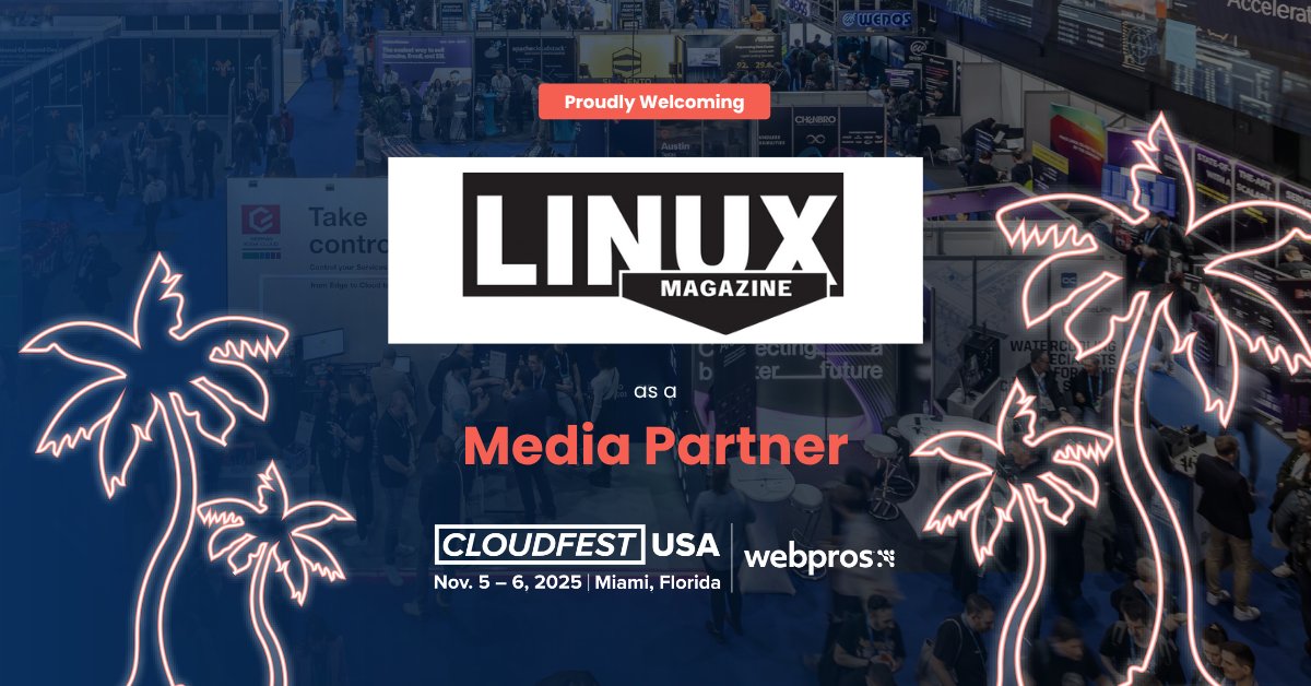 Media partner spotlight: <a href="/LinuxMagazine/">linuxmagazine</a>

From deep-dive tutorials to optimization tips, it’s your monthly guide to Linux and open source tech.

Check them out on our site cloudfest.com/usa/media-part… 🔗 

And meet the team at #CloudFestUSA, Nov 5–6 in Miami! eu1.hubs.ly/H0kZyxB0