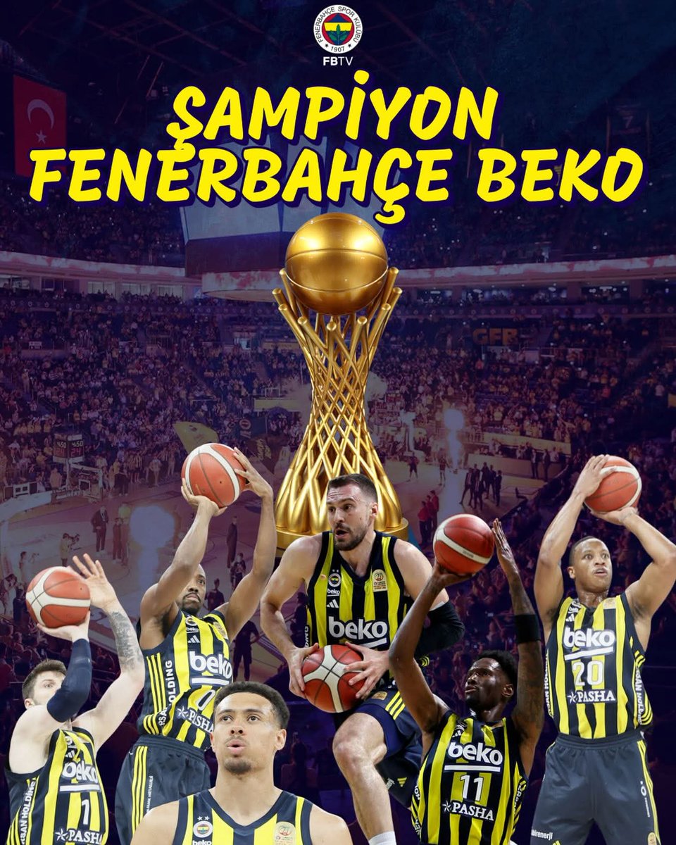 | Beşiktaş'ı seride 4-1 mağlup eden Fenerbahçe Beko, TÜRKİYE LİGİ ŞAMPİYONU oldu! 

Fenerbahçe Beko sezonu 3 kupayla tamamladı!

🏆 EuroLeague Şampiyonluğu 
🏆 Türkiye Ligi Şampiyonluğu 
🏆 Türkiye Kupası Şampiyonluğu

BU SEZON TARİH YAZAN TAKIMIMIZLA GURUR DUYUYORUZ! 💛💙