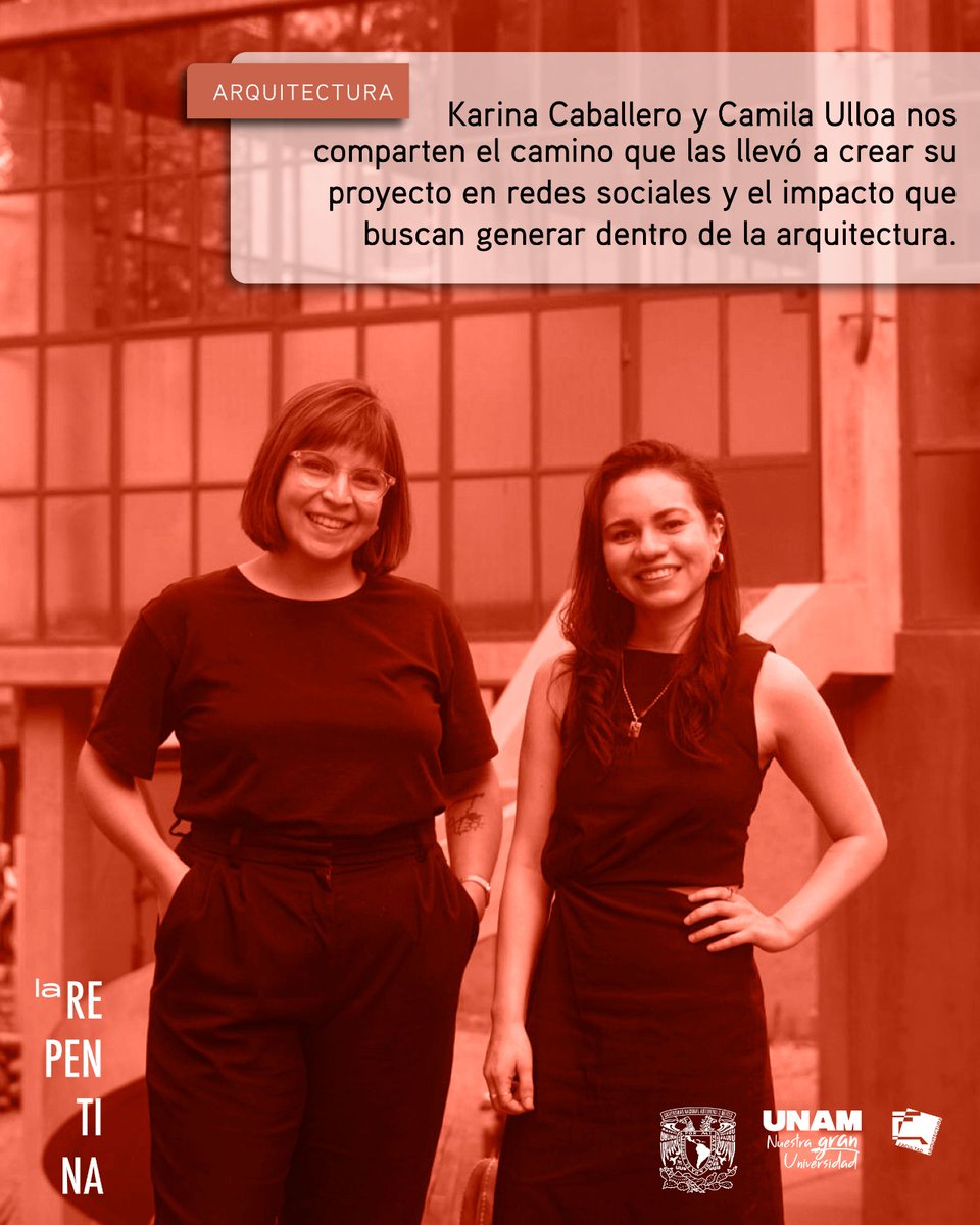 ✨Consulta la plataforma de La Repentina y descubre la sección de notas✨
"Otros Entregables Podcast. Entrevista a: Karina Caballero y Camila Ulloa"

🔗Más información: larepentina.arquitectura.unam.mx/notes/otros-en…
