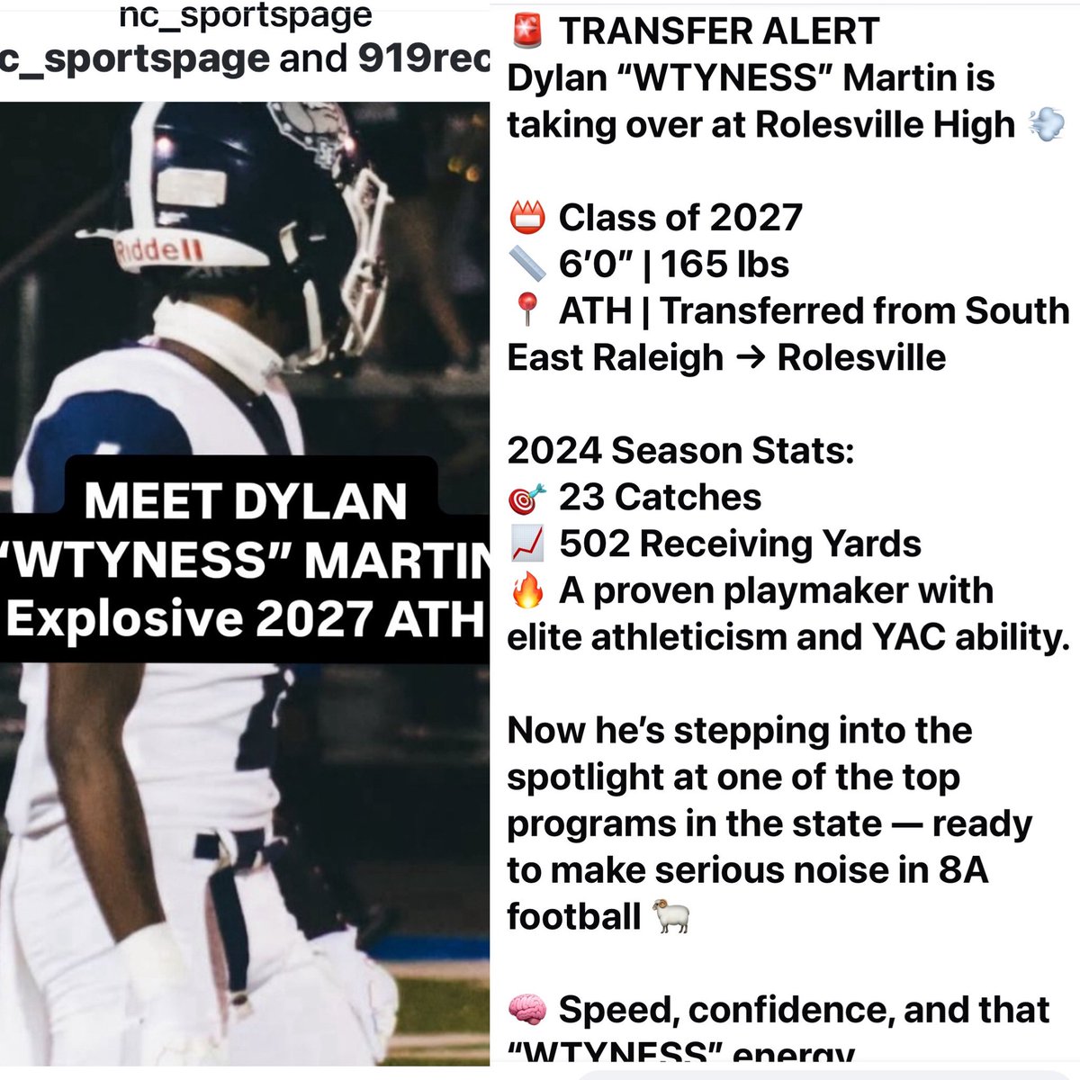Dylan Martin #AKA Wytness (@wytness4k) on Twitter photo I’m coming different this year, yall going to remember my name <a href="/RRACKLEY9/">Coach Ranier (Rack) Rackley</a> <a href="/mpholderman/">Mike Holderman</a> <a href="/TheDanteJones/">Dante Jones</a> <a href="/RamsFootballNC/">Rolesville Rams Football</a> I’m coming different this year, yall going to remember my name <a href="/RRACKLEY9/">Coach Ranier (Rack) Rackley</a> <a href="/mpholderman/">Mike Holderman</a> <a href="/TheDanteJones/">Dante Jones</a> <a href="/RamsFootballNC/">Rolesville Rams Football</a>