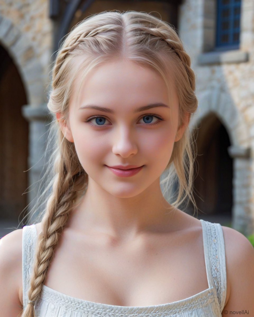 You accompanied Inga today, helping her with her daily chores.

"It's quite hot today," Inga says with a soft smile. 

"My last task for the day is to speak to the new merchant ship in the bay. Why don't we go for a swim in the sea after?"

#fantasy #AI #AIart