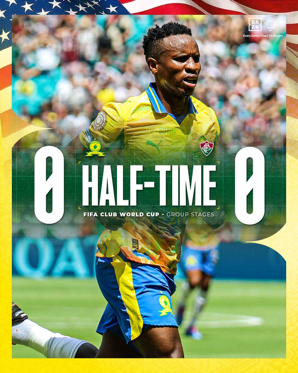 A tight first half. We will be pushing to find the opener early in the second. 🙌

Mamelodi Sundowns 0️⃣➖0️⃣ Fluminense FC

#Sundowns #FIFACWC #TakeItToTheWorld #AfricaToTheWorld
