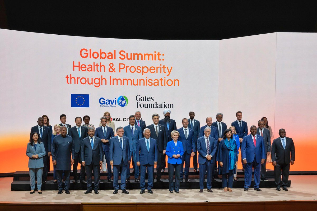 AndrejPlenkovic's tweet photo. Tonight in Brussels, we are participating at the GAVI Global Summit under the motto "Health and Prosperity through Immunisation" organized by @gavi, @EU_Commission and @gatesfoundation.

With today’s annonced pledge of 1️⃣ million € annually to the #GAVI program until 2030, Croatia remains a committed partner in public health.

By 2030, #GAVI's goal is to provide vaccines to 500 million children and the most vulnerable, making a strong contribution to preserving life and health, equality and prosperity around the world.

In a world where science and innovation have given us the power to prevent life-threatening diseases, it is our collective responsibility to ensure that no one is left behind. By working together, we can ensure that vaccines are available to everyone!