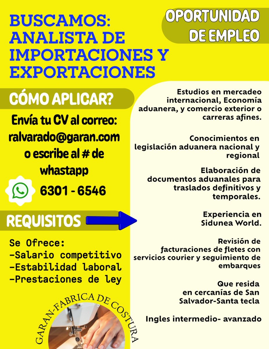 ¿Buscas una nueva oportunidad? ¡Únete a nuestra zona de talento! Consulta los requisitos en el perfil y si calificas, postúlate siguiendo las instrucciones detalladas en la imagen.