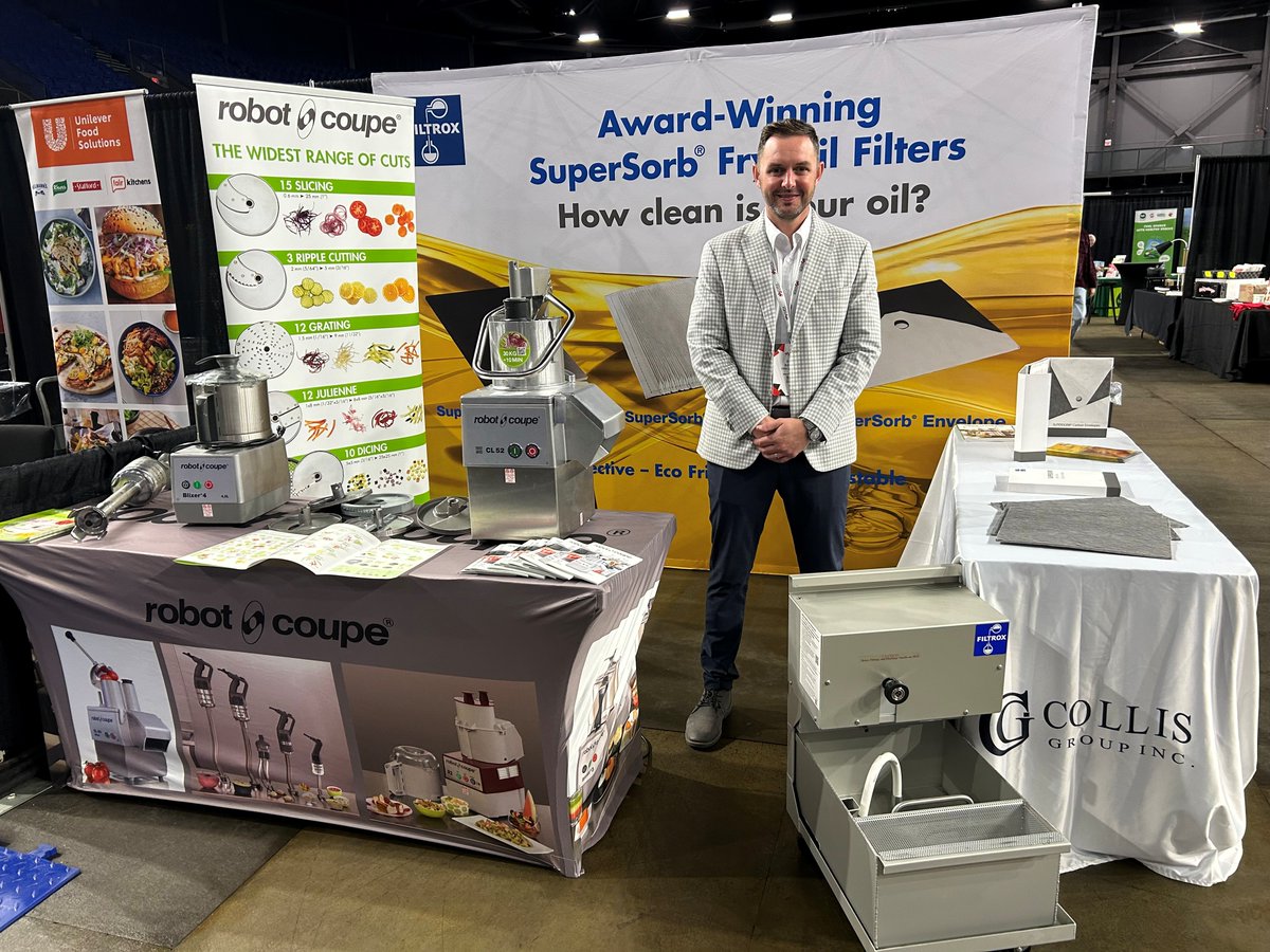 CollisGroupInc's tweet image. 🎉 We’re live at CCUFSA 2025 in Vancouver!
📍 Booth #73 – Come say hi!

We’re proudly representing Robot-Coupe and Filtrox, showcasing cutting-edge solutions for food prep and oil filtration. 🍴💡

#CCUFSA2025 #RobotCoupe #Filtrox #CampusFoodservice #Booth73 #CollisGroupInc
