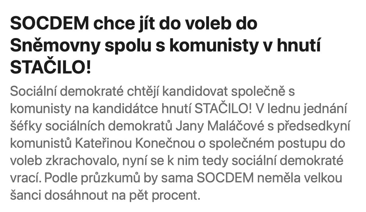 Pro vlastní koryto neváhají zradit tuto zemi a postavit se na špatnou stranu. Krok připomínající nejhorší kapitoly našich dějin. Stáváte se součástí kandidátky spolku přátel Putina, rudých bolševiků a dezinformátorů. Smutný pohled.