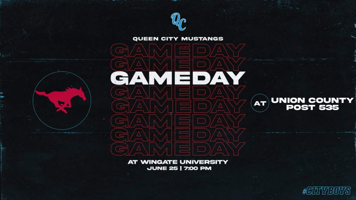 GAMEDAY‼️‼️

Back on the road tonight against Union County. First pitch at 7pm at Wingate University! 

🆚 Union County Post 535
⏰ 7:00 PM 
📍 Wingate University
📈 @GCsports 

#QueenCityBSB | #CityBoys