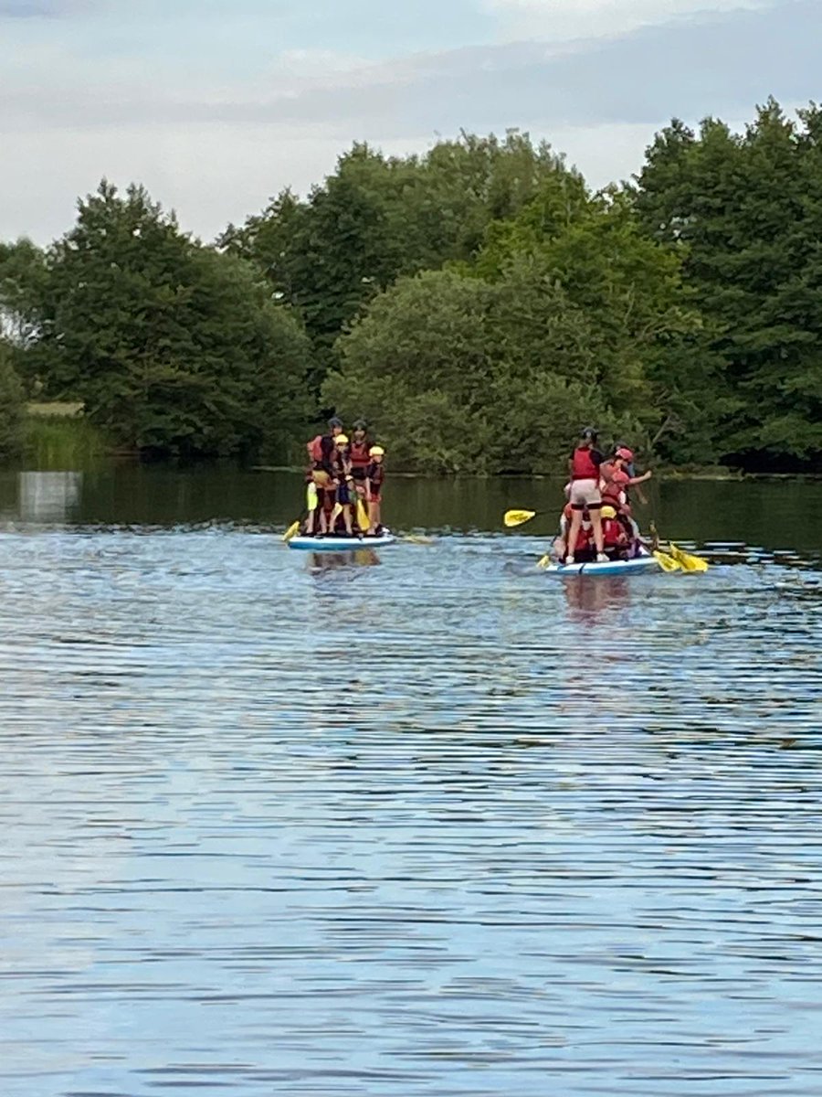Great evening activity, giant stand up paddle boarding! All having showers and Getting ready for bed!