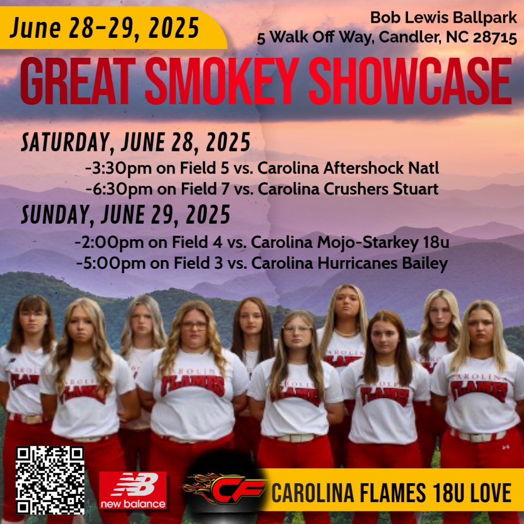 Excited to hit the road with our 18U Love team! 4 games at Great Smokey Showcase this weekend!!