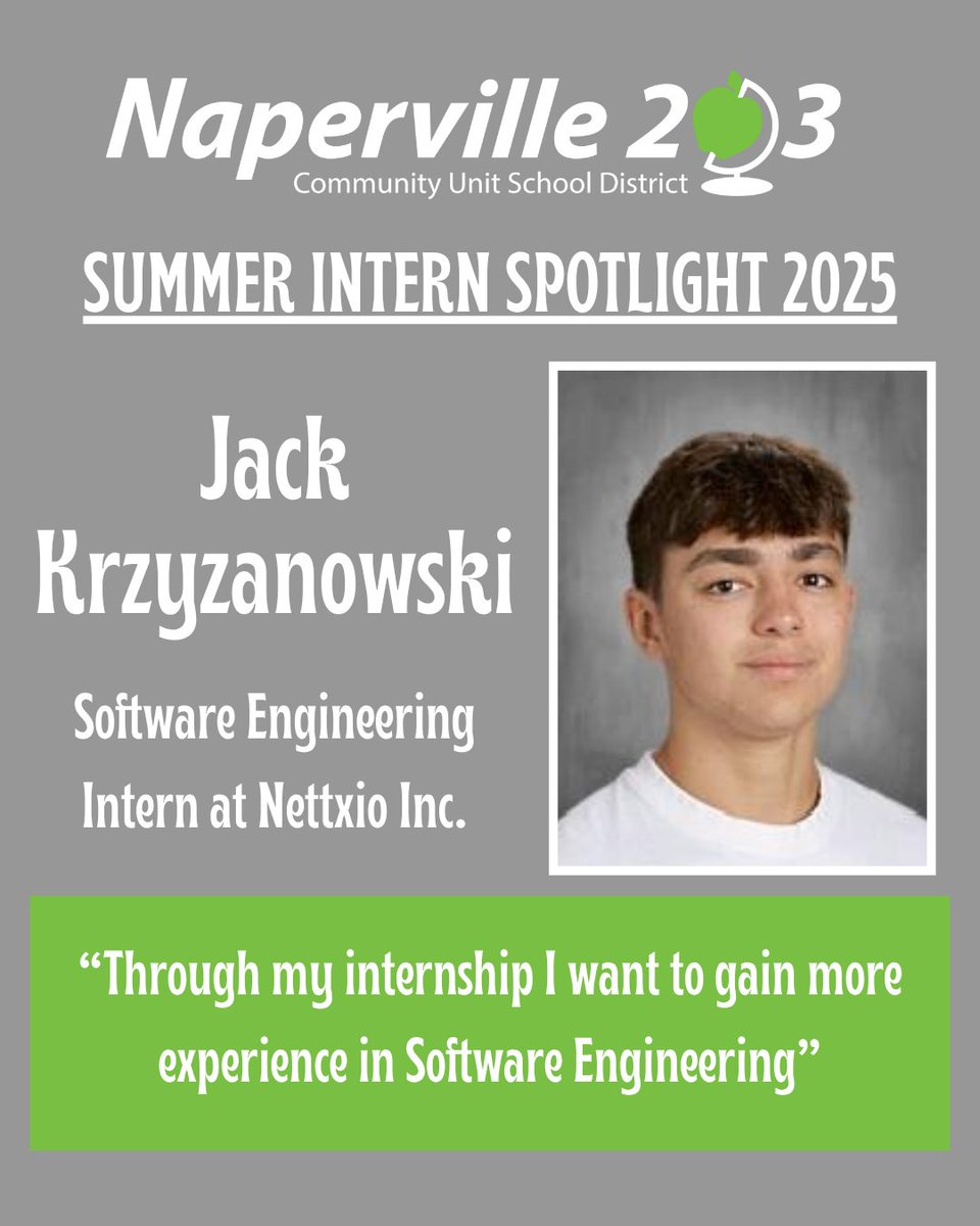 Naperville203's tweet image. 🌟 Excited to introduce Jack, our Software Engineering Intern at Nettxio Inc. Jack is keen to deepen his experience in software engineering and contribute to innovative projects. #Elevate203