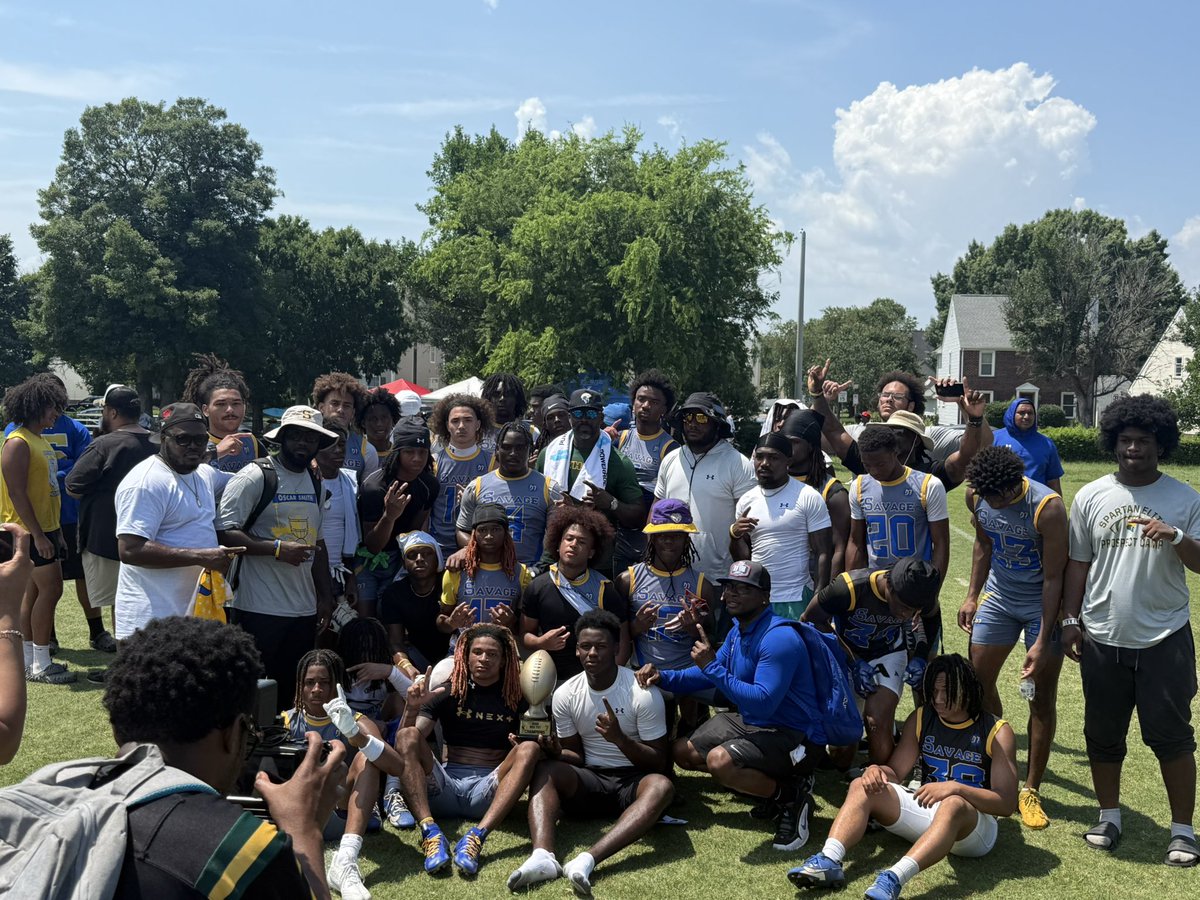 Treday1022's tweet image. We are the @NorfolkStateFB 7v7 and OL/DL🏆🏆. Thank you to all the coaches and staff for hosting a great camp.
@Coach_TimSmith @Coach_MVick
@ChrisS0933 @CoachSimmons__ @CoachJarvis_ @coachcscott