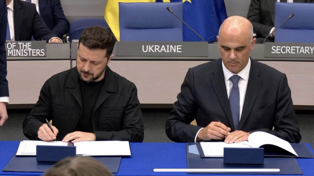 Andrii Sybiha 🇺🇦 (@andrii_sybiha) on Twitter photo Just now, President of Ukraine <a href="/ZelenskyyUa/">Volodymyr Zelenskyy / Володимир Зеленський</a> and Secretary General of <a href="/coe/">Council of Europe</a> <a href="/alain_berset/">Alain Berset</a> signed an Agreement to establish the Special Tribunal for the Crime of Aggression against Ukraine.
This is a historic moment not only for Ukraine but also for global justice.
Russia’s Just now, President of Ukraine <a href="/ZelenskyyUa/">Volodymyr Zelenskyy / Володимир Зеленський</a> and Secretary General of <a href="/coe/">Council of Europe</a> <a href="/alain_berset/">Alain Berset</a> signed an Agreement to establish the Special Tribunal for the Crime of Aggression against Ukraine.
This is a historic moment not only for Ukraine but also for global justice.
Russia’s