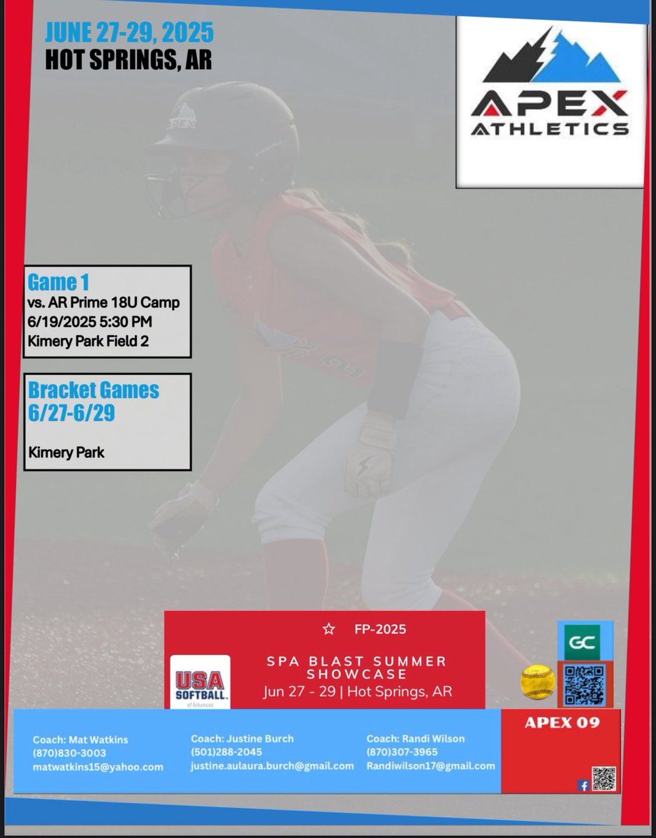 Ryleigh Crockett 2028 LHP (@ryleighcrockett) on Twitter photo First game this weekend is at 5:30 pm!
<a href="/Apex_09_/">Apex_09</a> <a href="/mayliebpitching/">Maylie Corbitt- Pitching Instructor</a> <a href="/QrRecruiter/">QR RECRUITER</a> First game this weekend is at 5:30 pm!
<a href="/Apex_09_/">Apex_09</a> <a href="/mayliebpitching/">Maylie Corbitt- Pitching Instructor</a> <a href="/QrRecruiter/">QR RECRUITER</a>