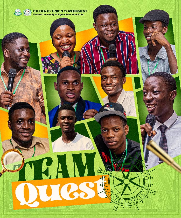 FUNAAB_SUG's tweet photo. With bold steps and brighter visions, we rise together as TEAM QUEST ๐งญ
A team born out of purpose, bonded by passion, and driven by the pursuit of excellence.
This is more than a name, itโs a journey, a mission, a quest for impact โ
Let the adventure begin.
#TeamQUEST https://t.co/USS75NGkAa
