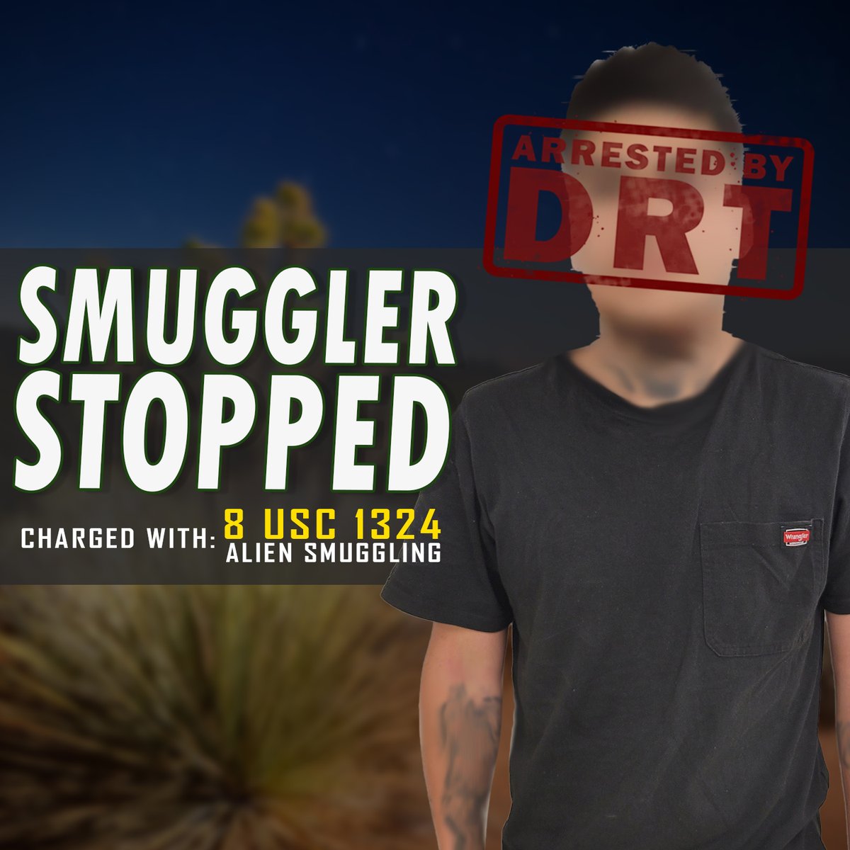 Despite historically low illegal crossing numbers, smuggling rings still try to sneak illegal aliens into the country. Del Rio Station agents were quick to intercept this individual’s smuggling attempt. He now faces a felony charge, and the illegal alien will be deported.