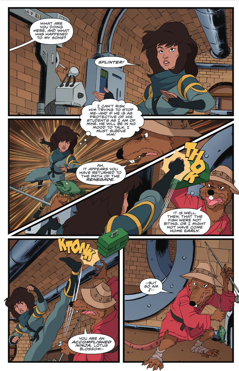 IDWPublishing's tweet photo. The ninja who goes by the name of #LotusBlossom has been blackmailed into stealing the #Turtles portable interdimensional portal.
Plus the #TMNT to deal with the rampaging mutants #Tokka and #Rahzar!
#TeenageMutantNinjaTurtles: #SaturdayMorningAdventures #26 is on sale! https://t.co/UXfQBadMYx