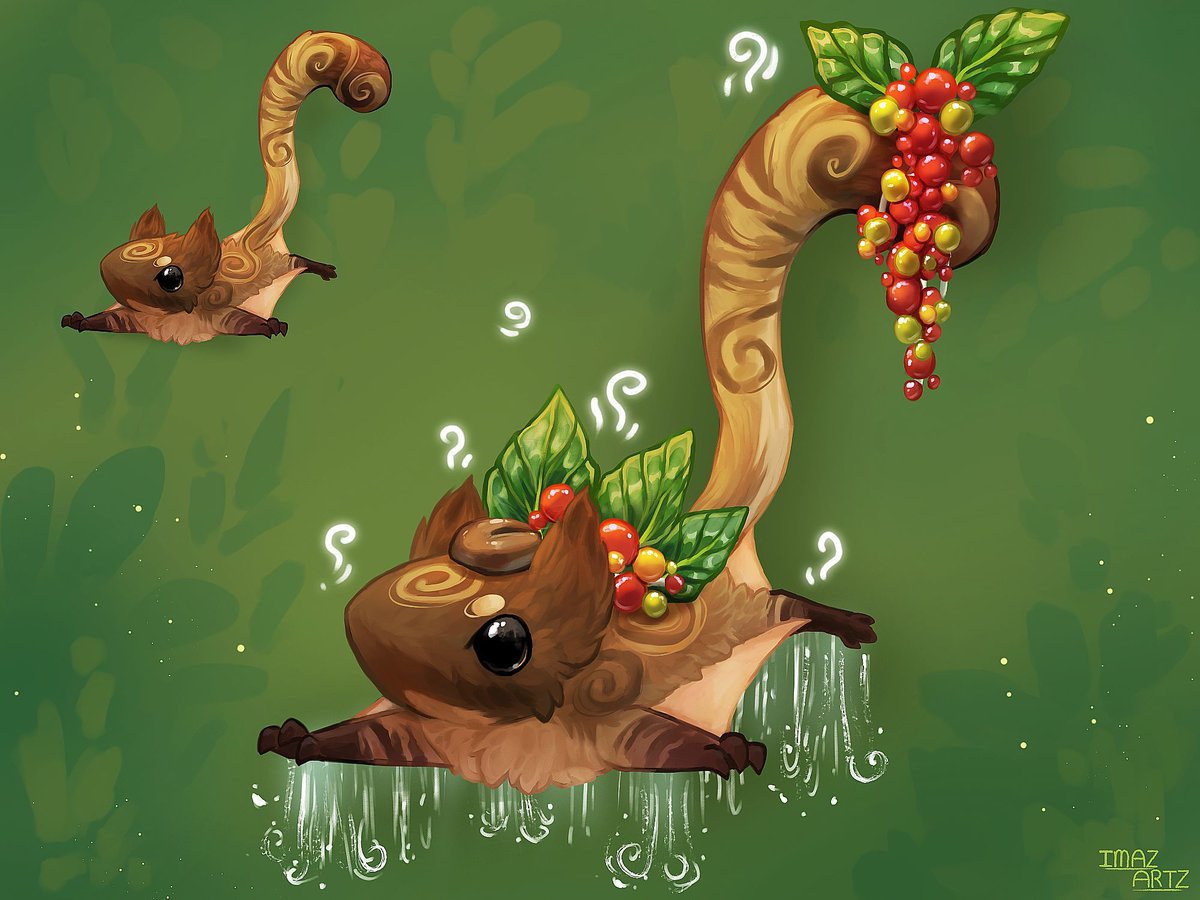 ImazArtz's tweet photo. A lil coffee guy! 
Another Esk, this one was a freebie so it went to a lucky new owner!

Esk is a closed species belonging to Witherlings on DeviantArt

#esk #twwm #digitalart #adopt #oc https://t.co/UVeYfWqTBS