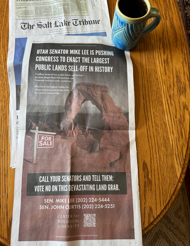LaikenJordahl's tweet photo. We hate Mike Lee so much we put out a full-page ad in his home state's biggest paper to tell him so. https://t.co/LAnHmQuK7z