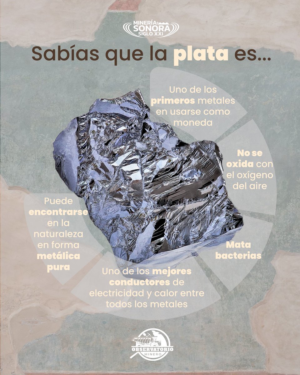 🥈 ¿Sabías que la plata es uno de los metales más sorprendentes del planeta?

Desde usarse como moneda hasta ser uno de los mejores conductores eléctricos, la plata tiene propiedades únicas que la hacen esencial en tecnología, medicina y más.

#Mineria #plata #ciencia