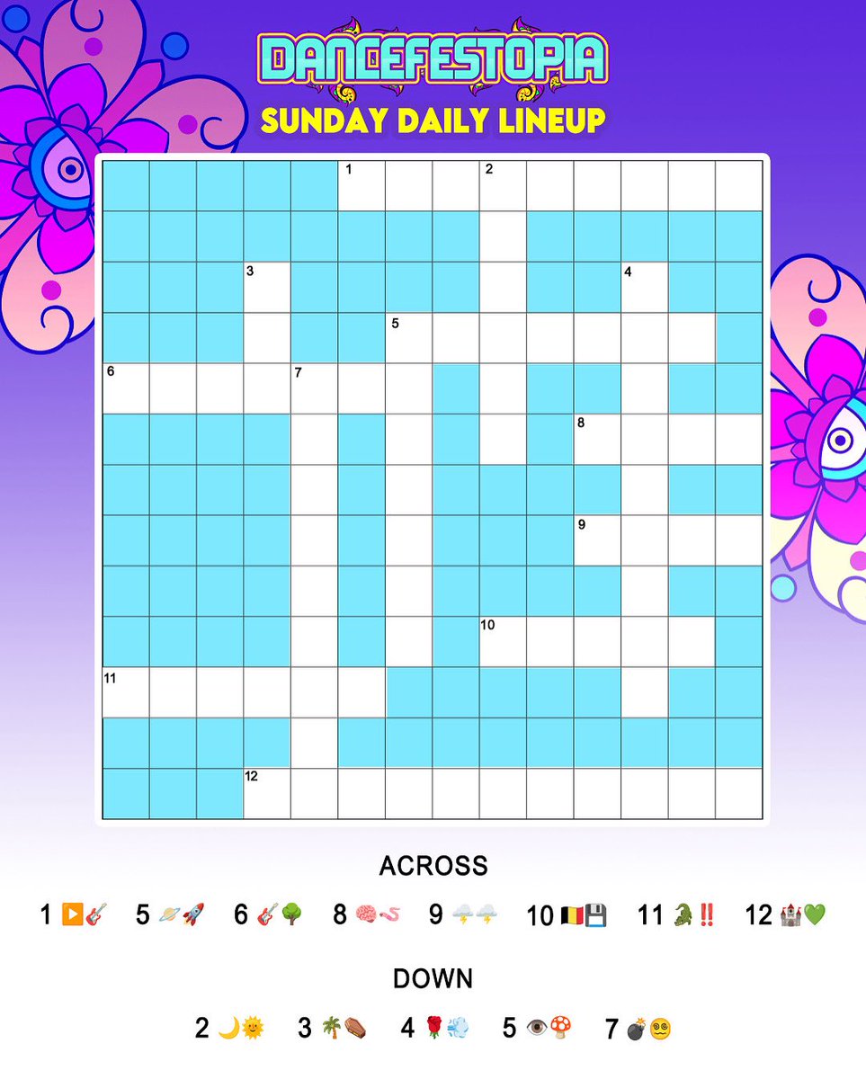 Puzzle #4 🧩 Complete the crossword to find out who’s playing on Sunday! 📝