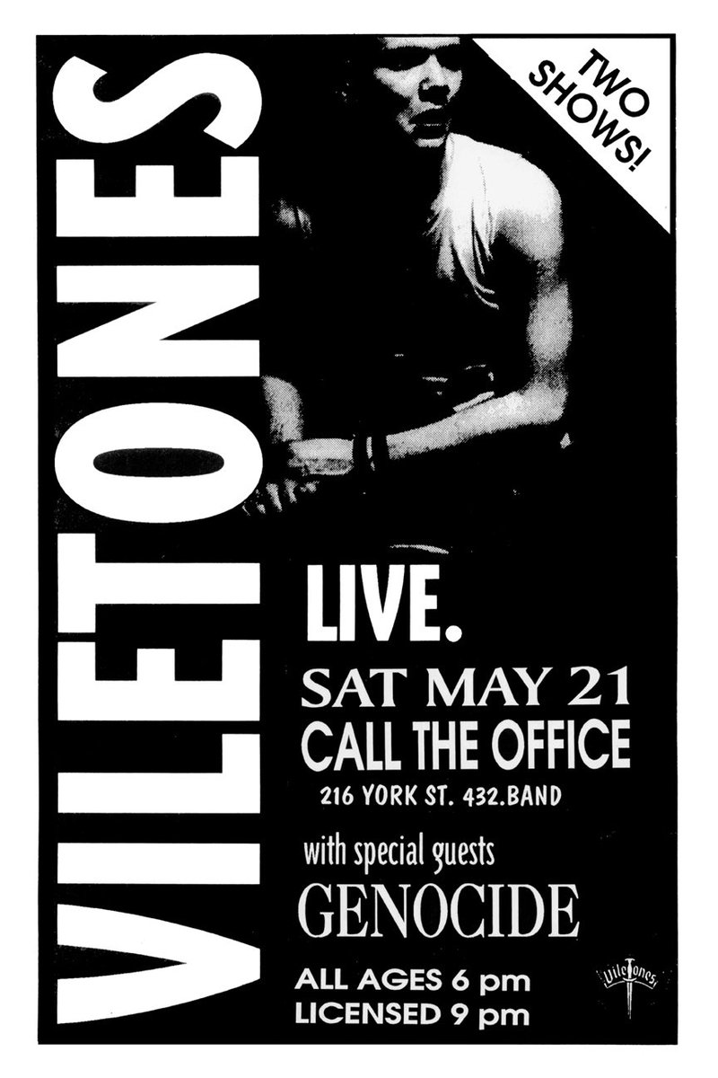 _YeahRight's tweet image. Printed 20 of these posters from 1994 when I booked the Viletones. RIP Steve Leckie