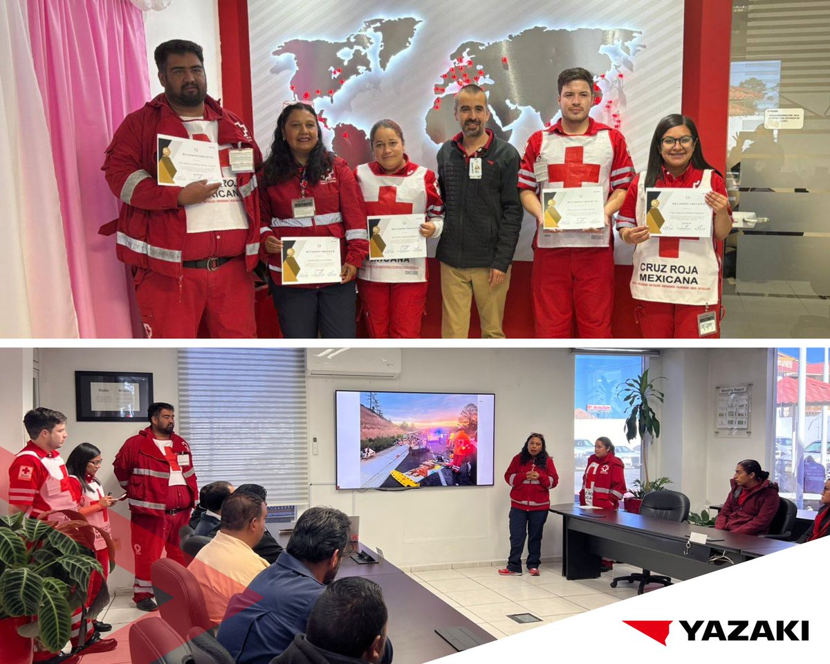 We welcomed the Mexican Red Cross – El Salto Delegation for World Red Cross Day 🌍🤝 They shared their inspiring mission of health, emergency aid &amp; solidarity. At #Yazaki, we support efforts that build a more humane world. ❤️
#YazakiElSalto #RedCross