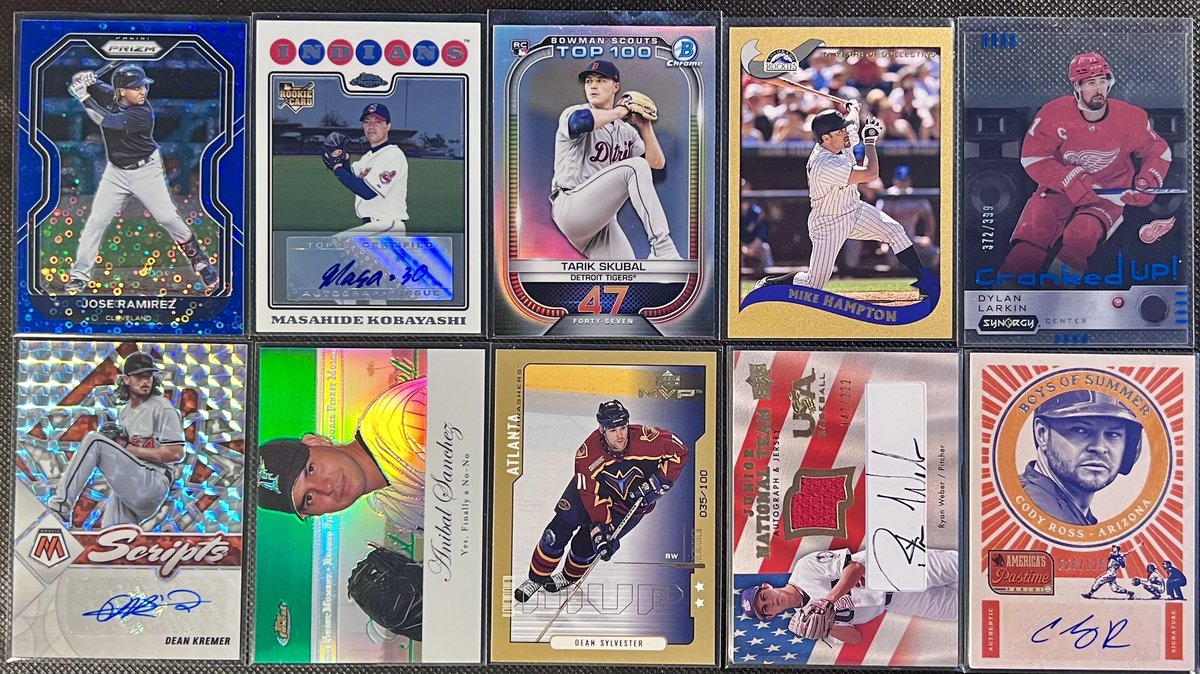 #coolenoughstacks Lot 71

$2 each

Ramírez /199
Hampton /2002
Larkin /399
Sanchez /199
York /100
Weber /222
Ross /125

Claim by player name

Rules &amp; info in pinned tweet. Stack through Thursday.

#coolenoughstacks