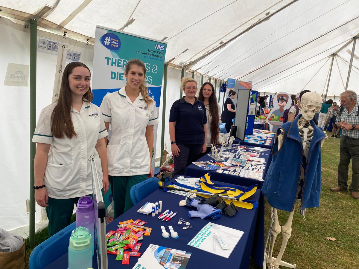 JPUHTherapies's tweet photo. Our physio, occupational therapists &amp; dietician have been representing the AHP faculty at the Royal Norfolk Show today. Promoting our professions to all ages. The STEMM village is an amazing hub for education, winning second place in one of the categories. https://t.co/hrEhufnBY5