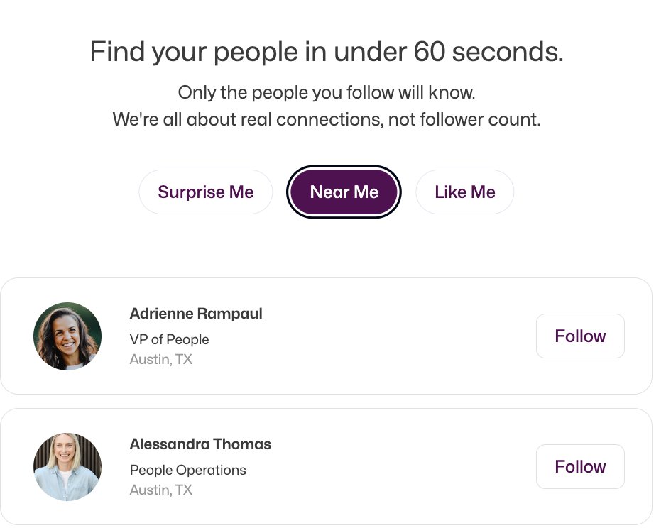 AdamRy_n's tweet image. We just launched followers in our professional communities. But not the kind you're used to.
No public counts.
No vanity metrics.
No performance theater.
Just a real signal. From people you want to learn from.
Following someone helps shape your feed into a space that matters…