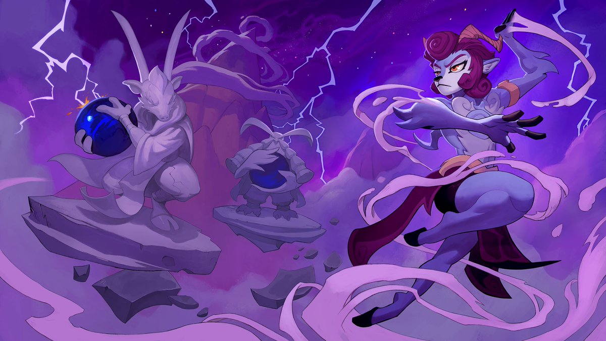 StudiosofAether's tweet image. We've updated our press kit with Absa's new official splash art painting, HQ render, screenshots, and 2D art! Get ready for her full release on 7/1 and check it out at rivals2.com/press