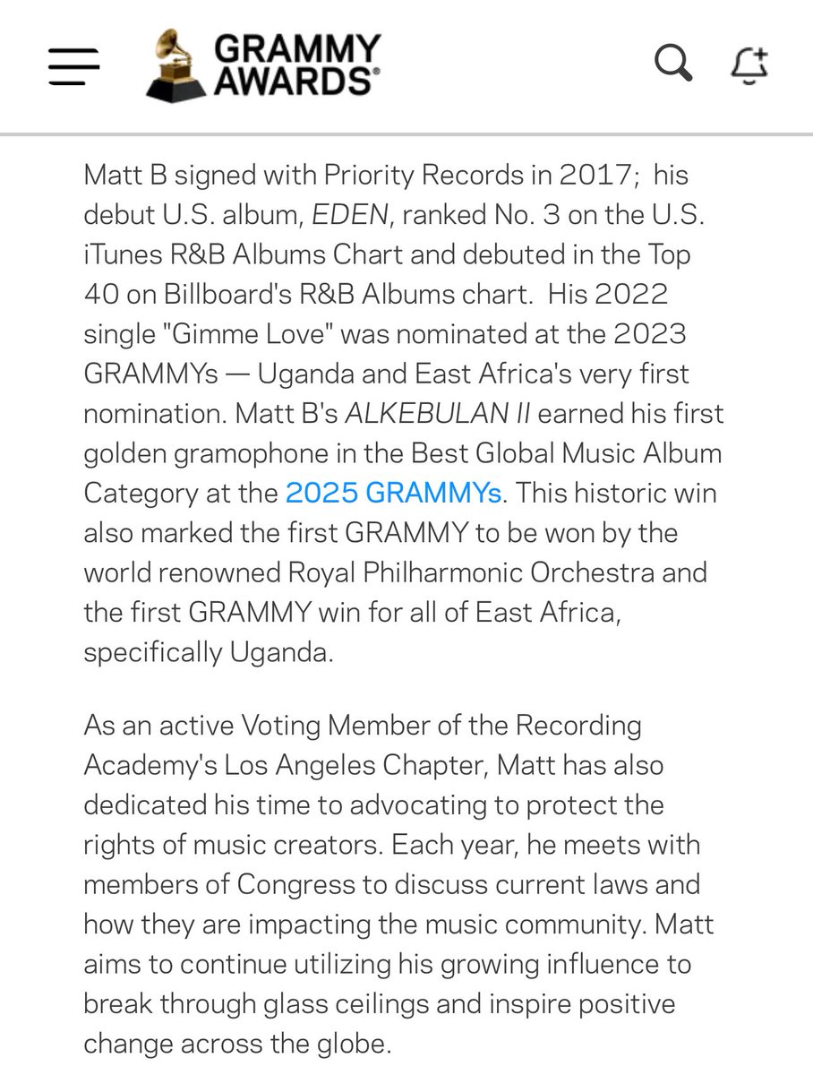 Thank you to the <a href="/RecordingAcad/">GRAMMYS</a> for including me in this powerful piece for Black Music Month. It is a great honor for my voice to be heard and to have my work recognized. ‘ALKEBULAN II’ made GRAMMY history in Africa, and we aint done yet! I’m excited to continue doing my part in