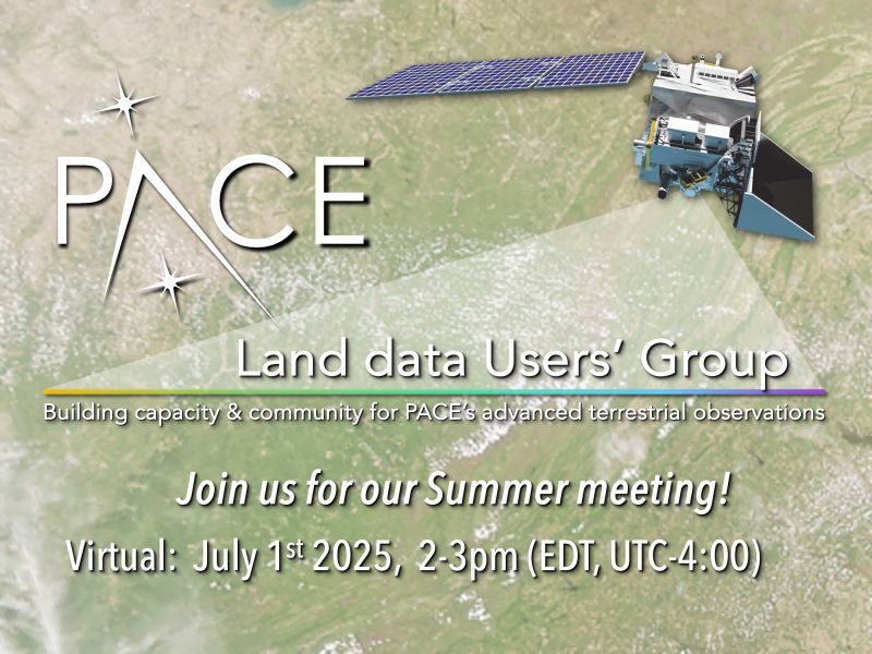 BzGEO's tweet image. #EOchat / #GISchat: Are *YOU* interested in *free* NASA #hyperspectral 🛰️ data? Are you *also* a fan of #EarthEngine 💻? 🤔

If so, make sure you're #KeepingPACE by registering for the 2nd quarterly #PACE Land data Users' Group (PLUG) mtg next Tue 1st July, at 2:00 pm EDT. 🔗⬇️