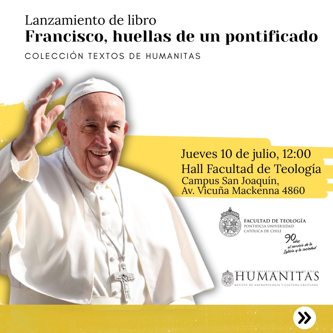 TeologiaUC's tweet image. 🕊️ ¿Qué huellas deja el Papa Francisco tras más de una década de pontificado?
Más de 20 voces reflexionan sobre su legado en un nuevo libro imperdible de la colección Humanitas.

📘 ¡No te lo pierdas!
🔗 uc.cl/agenda/activid… @ucatolica