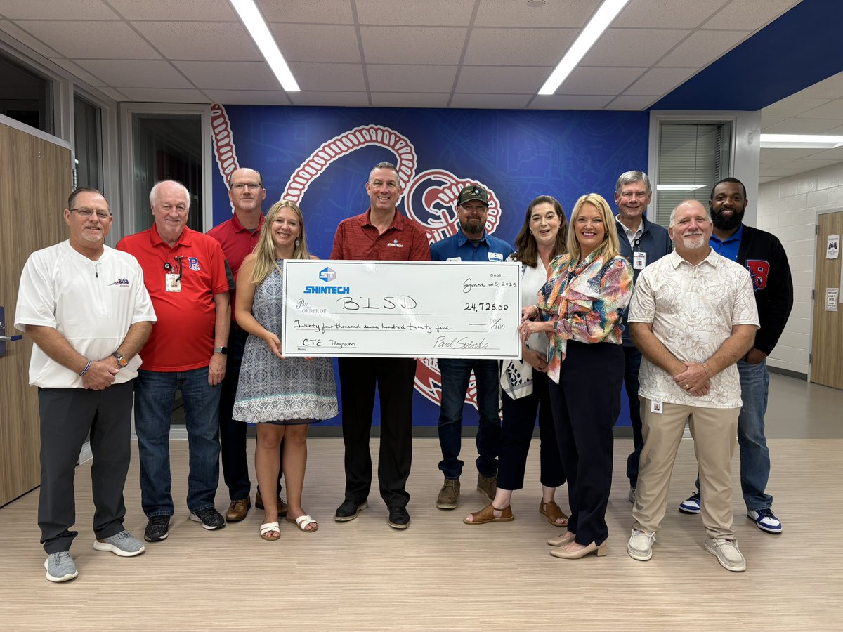 What an amazing community we are a part of!
Shintech donated nearly $25,000 from their annual golf tournament proceeds to benefit <a href="/BISD_CTE/">Brazosport ISD CTE</a> 
We are so very grateful  for Shintech’s commitment to supporting <a href="/BrazosportISD/">Brazosport ISD</a> CTE education and workforce development.