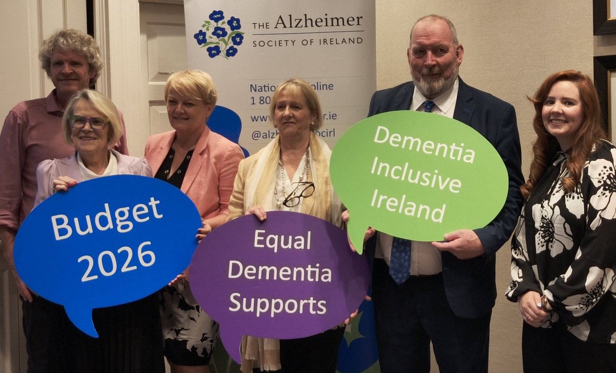 The Alzheimer Society of Ireland has launched its Pre-Budget Submission 2026, calling for over €9 million in investment to address the growing needs of people living with dementia and their family carers.

Read more here:

alzheimer.ie/creating-chang…

#dementiainclusiveireland