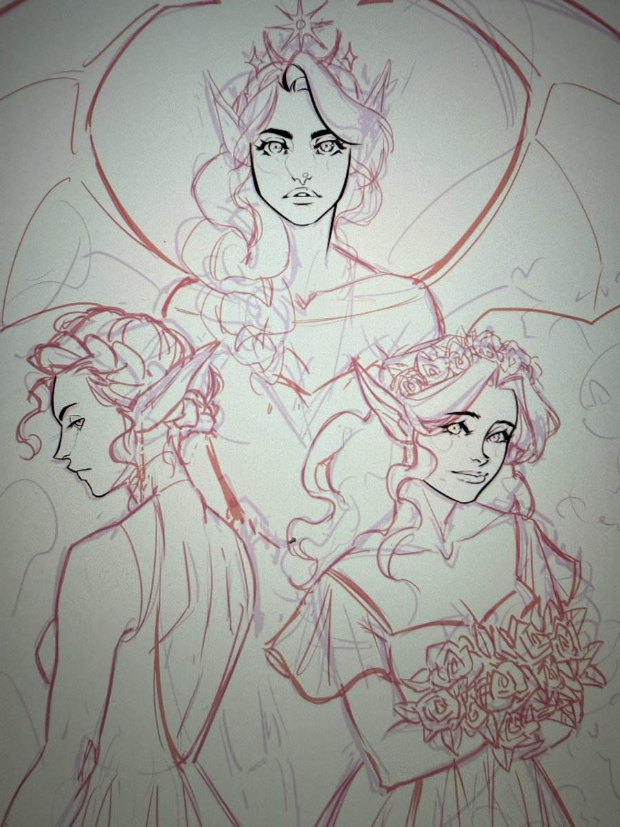 Working on some #acotar fan art 
The Archeron Sisters
