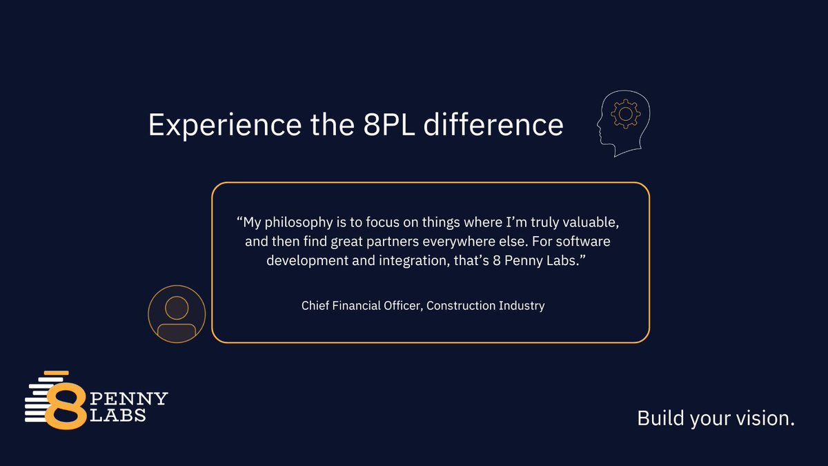jmmcnamara's tweet image. Success comes from knowing where to focus—and finding the right partners for everything else. 

At 8 Penny Labs, we take the lead on software development and integration, so you can stay focused on what drives your business forward. 

#8PL #StrategicPartnership #BuiltForSuccess