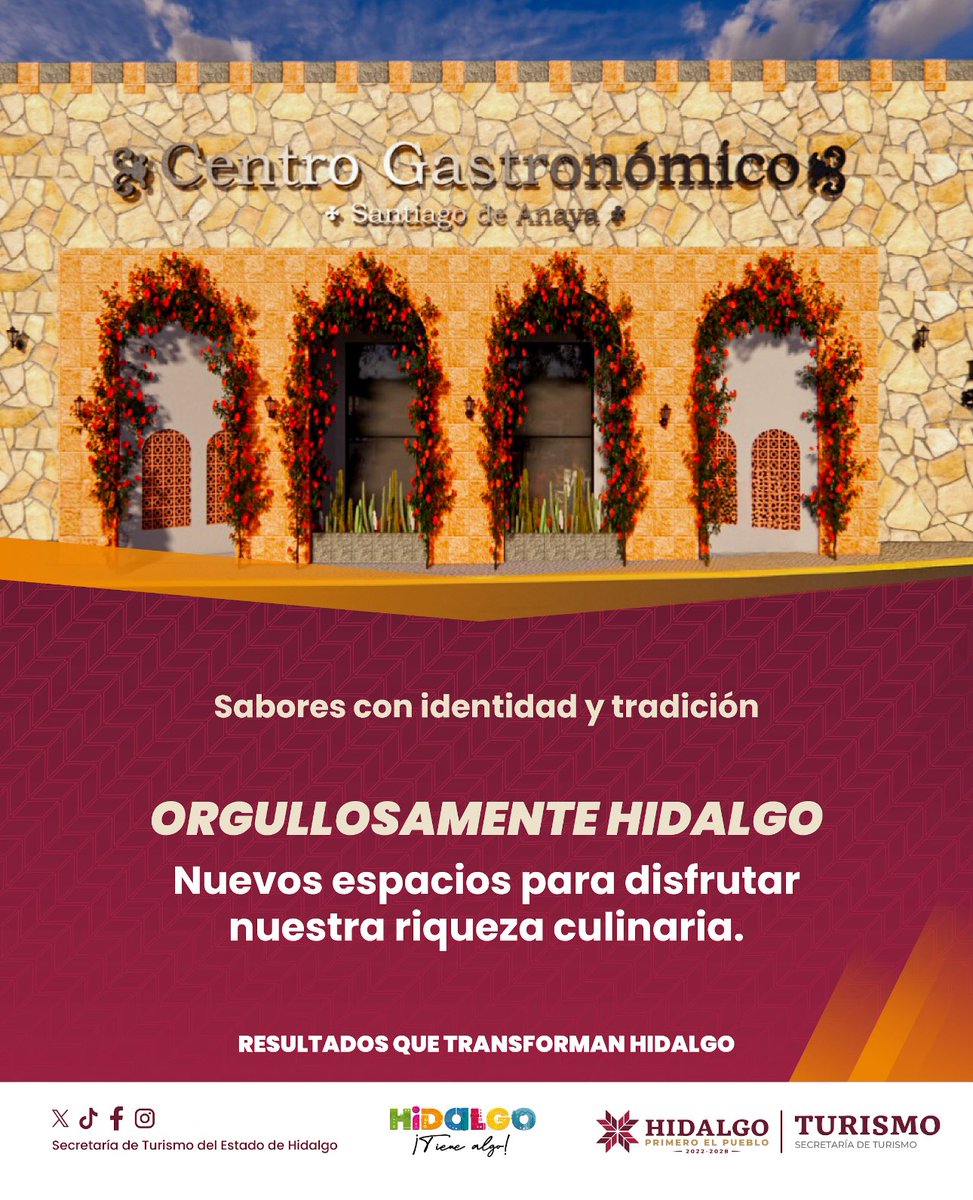En #Hidalgo, cada platillo es una invitación a descubrir sabores auténticos y tradiciones que enamoran.💚🍽️

Se crean nuevos espacios para celebrar lo mejor de la gastronomía y disfrutar de lo que la hace única.

#InfraestructuraTurística
#HidalgoTieneAlgo