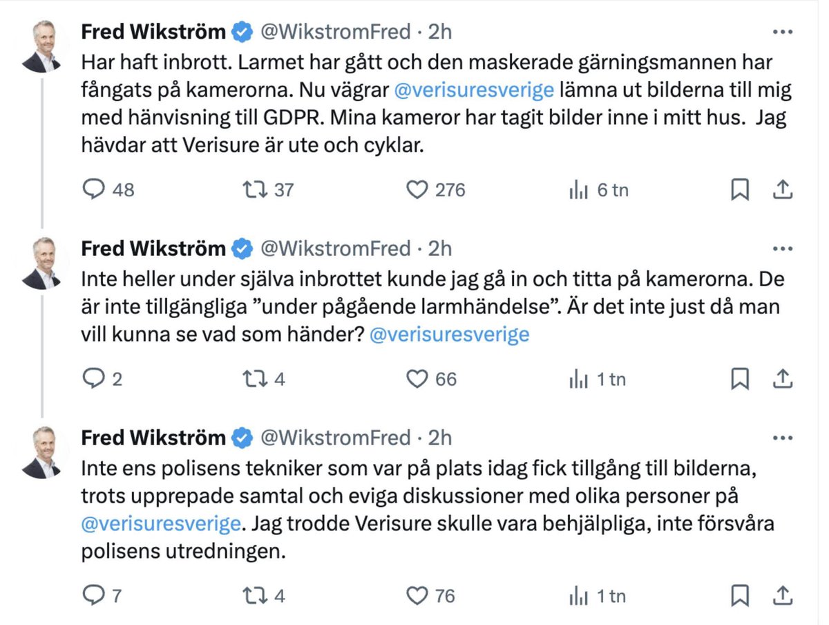 Ursäkta Verisure? Om det här stämmer så kan man ju tyvärr inte anlita er längre. Då måste man byta till annat bolag. #verisure #aftonbladet #Expressen