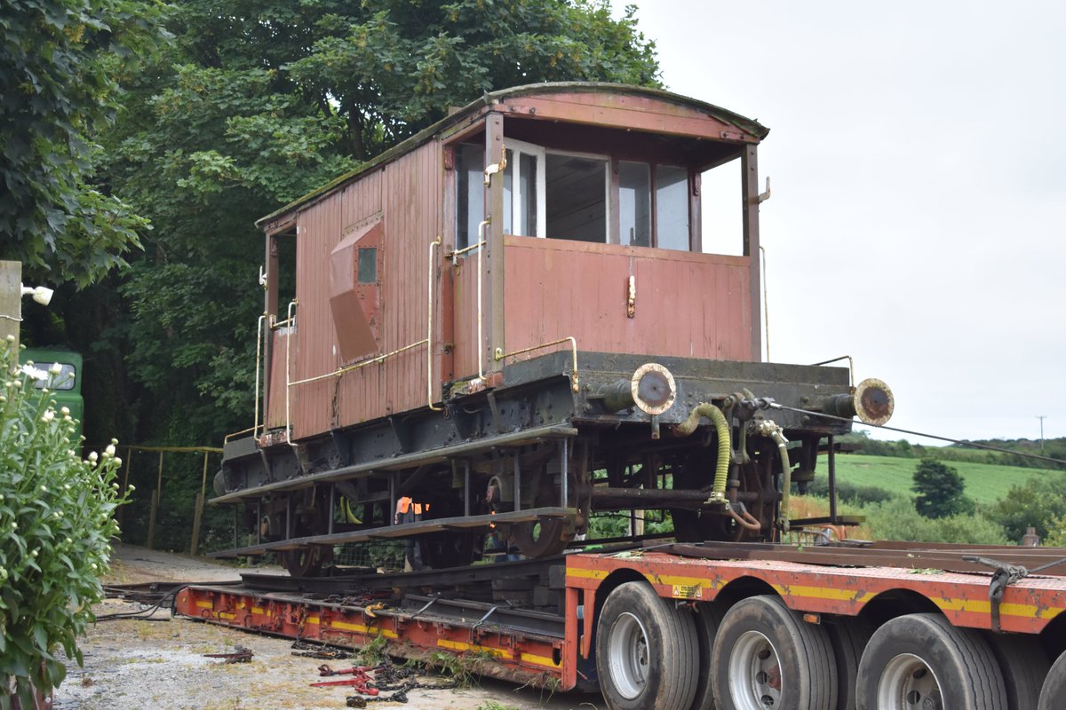 The South West Railfreight Preservation Groups fleet grows again, BR 20t brakevan B954673 has, today, left its old home of the Helston Railway to head to Marsh Mills at the Plym Valley Railway to join the rest of the fleet. 
Requires a lot of work so will be a long term project!