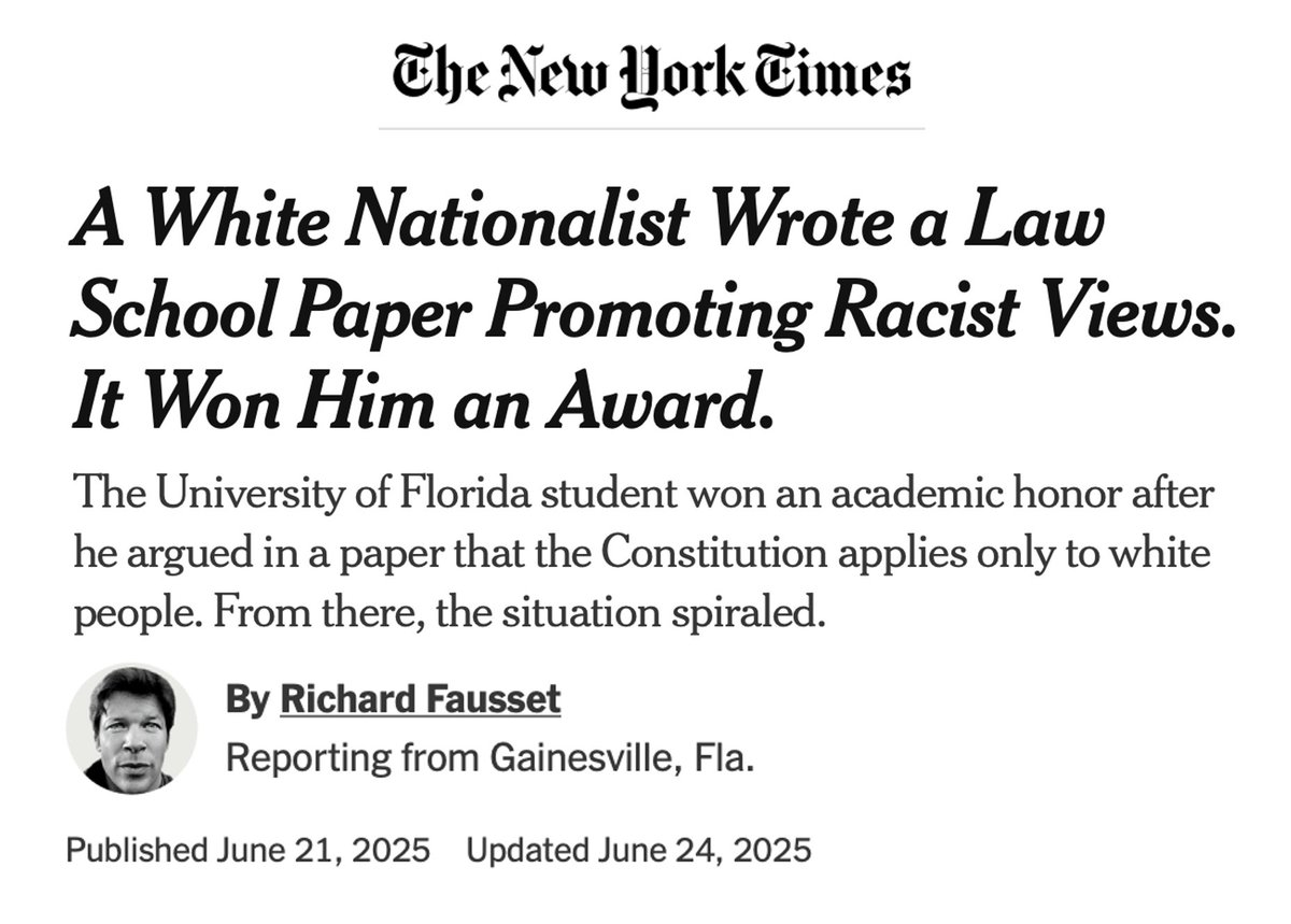 A <a href="/nytimes/">The New York Times</a> piece smearing federal judge John Badalamenti among others is under heavy fire -- and rightly so. While presenting itself as a rumination on 1A issues, it trades in the bad-faith innuendo and guilt by association that mark the worst #woke excesses.
🧵