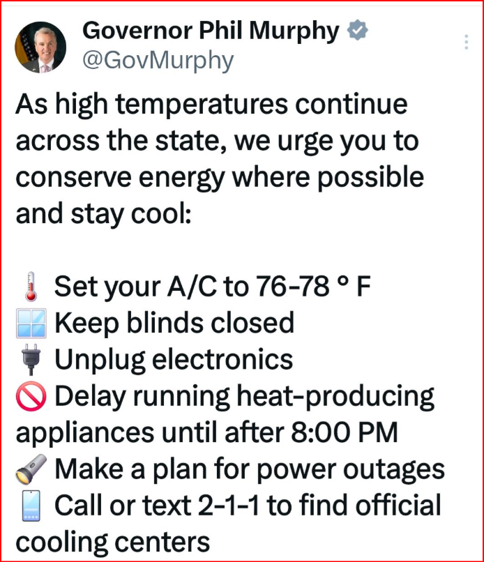 I guarantee that the $500 million dollar NJ Transit corporate office has excellent air conditioning.

Nobody is sweating inside the NJ Transit corporate office.

How can they sweat when they are not working hard and the lazy executives have their feet on their desk doing nothing.