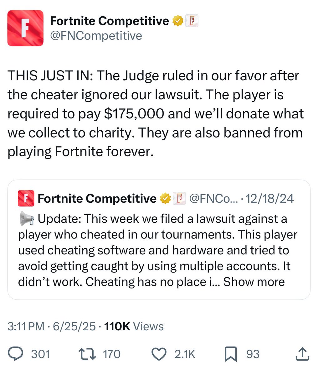 Every developer needs to go after cheaters like Fortnite does