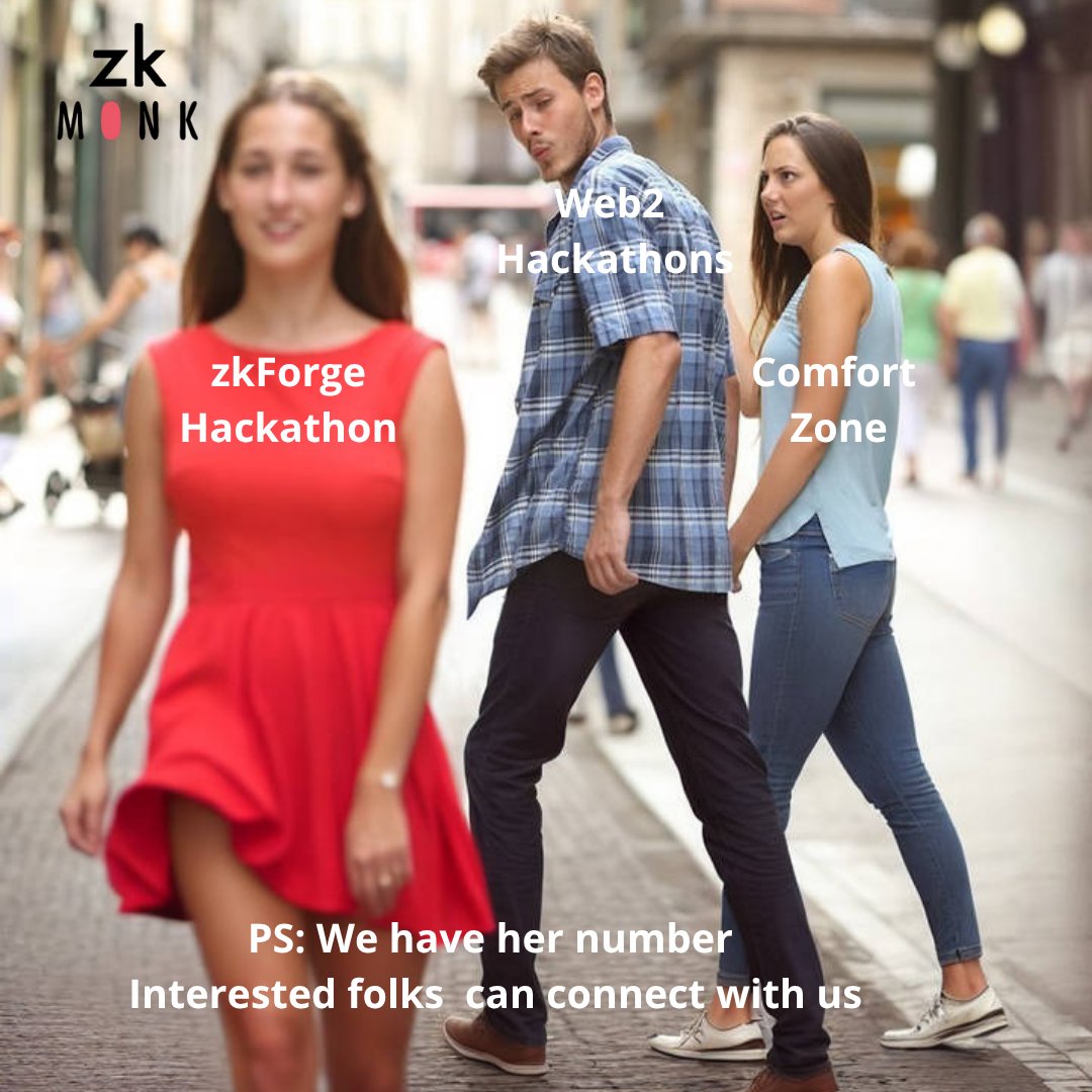 Off Lately we have seen some dating concerns on ZK Twitter. So thought we as an ardent ZK citizen should address it.

Interested folks can apply here : zkmonk.org/bootcamp-zkFor…

PS: No strings attached. Trust us, we are privacy focused in our principles.

Manifesting a ZK