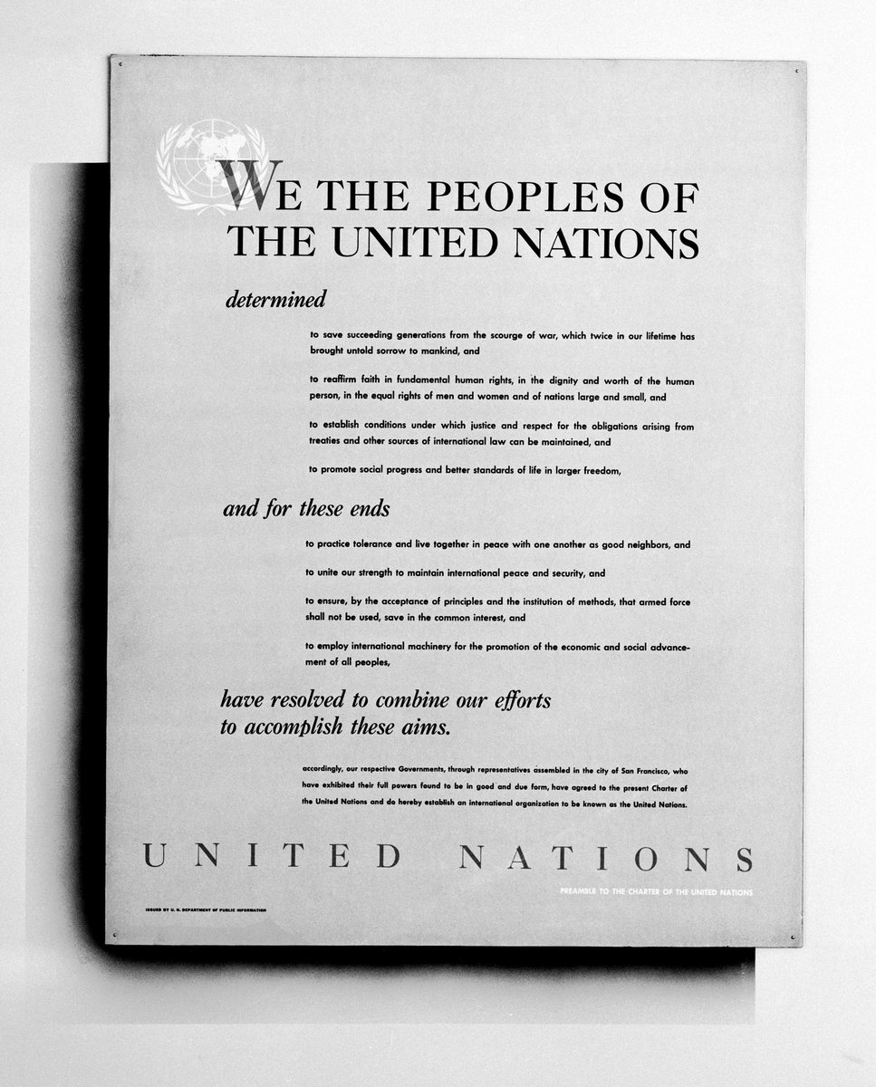 📸: Preamble of the UN Charter.

On this day 80 years ago, 50 nations met in San Francisco, USA, to create a new organization for peace, prosperity &amp; human rights.

The ideals laid out in the Charter remain as relevant as ever.

Thursday is #CharterDay. un.org/en/about-us/un…
